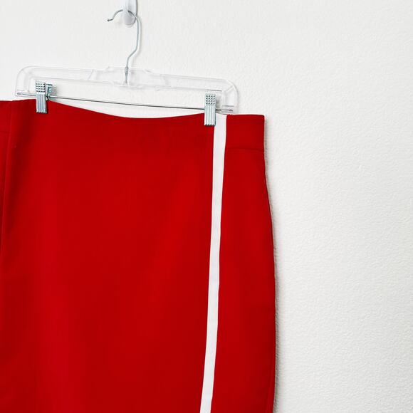[Banana Republic] Red White Racing Stripe Pencil Skirt Work Career NWT Size 14 - Picture 7 of 10